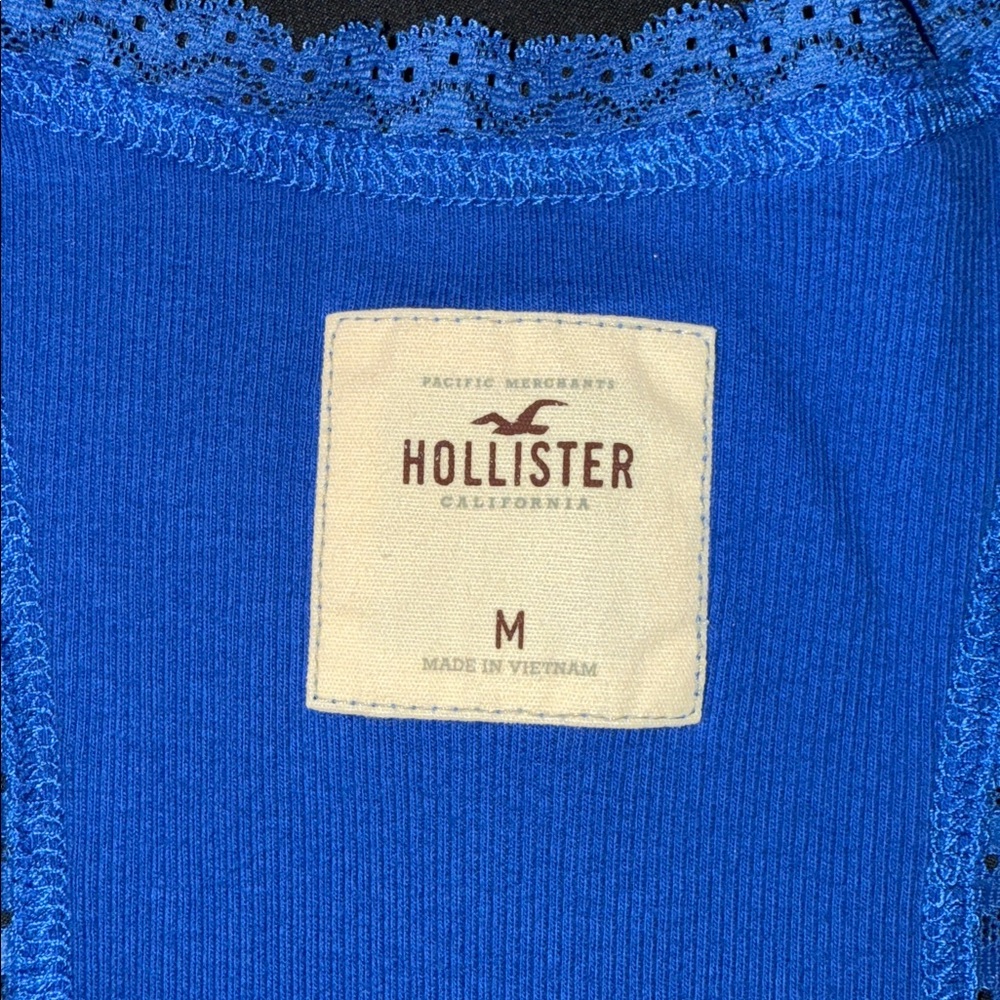 π€HOLLISTER RARE Y2K ROYAL BLUE LACE RIBBON TANK TOP SIZE Mπ€ - Picture 5 of 10